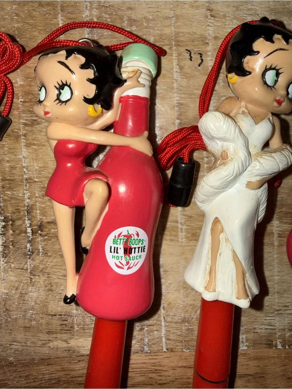 Betty Boop Red and White Novelty Pen Toppers  - Set of 4